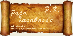 Paja Kasabašić vizit kartica